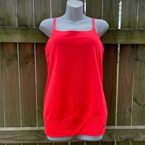 Under Armour neon pink build in bra all season gear workout tank